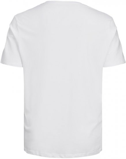 Jack & Jones CORP Logo T-Shirt White w Large Black Print - T-shirts - Grote Maten T-shirts Heren