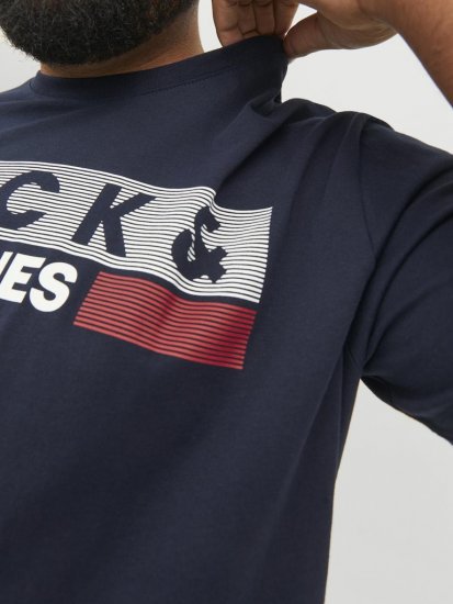 Jack & Jones CORP Logo T-Shirt Navy/PLAY 4 - T-shirts - Grote Maten T-shirts Heren