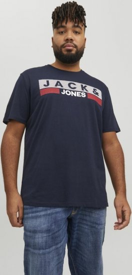 Jack & Jones CORP Logo T-Shirt Navy/PLAY 4 - T-shirts - Grote Maten T-shirts Heren
