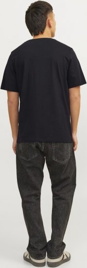 Jack & Jones CORP Logo T-Shirt Black w Small Black Print - T-shirts - Grote Maten T-shirts Heren