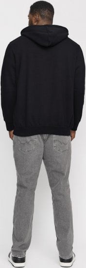 Jack & Jones CORP LOGO Small Print Hoodie Black - Sweaters & hoodies - Sweaters & Hoodies Grote Maten Heren