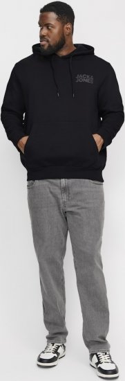 Jack & Jones CORP LOGO Small Print Hoodie Black - Sweaters & hoodies - Sweaters & Hoodies Grote Maten Heren