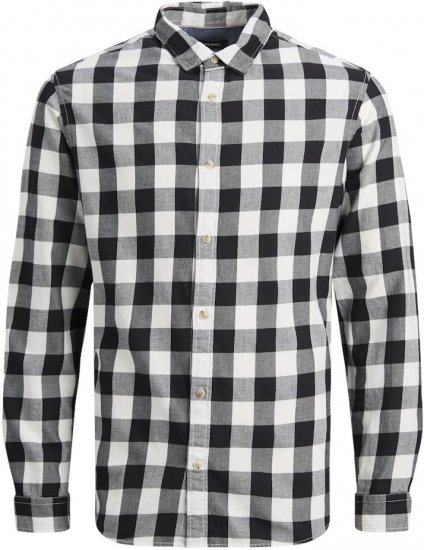 Jack & Jones Gingham L/S Shirt Whisper White - Hemden - Overhemden Grote Maten Heren