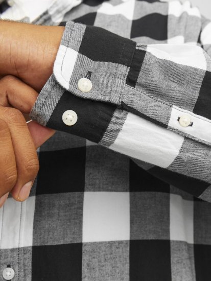 Jack & Jones Gingham L/S Shirt Whisper White - Hemden - Overhemden Grote Maten Heren