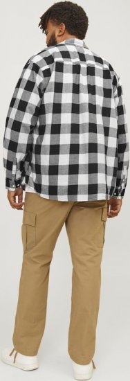Jack & Jones Gingham L/S Shirt Whisper White - Hemden - Overhemden Grote Maten Heren