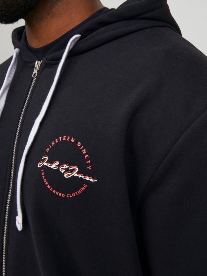 Jack & Jones JJSTAMP ZIP Hoodie Black - Sweaters & hoodies - Sweaters & Hoodies Grote Maten Heren