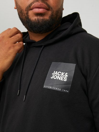 Jack & Jones JJLOCK SWEAT HOOD Black - Sweaters & hoodies - Sweaters & Hoodies Grote Maten Heren