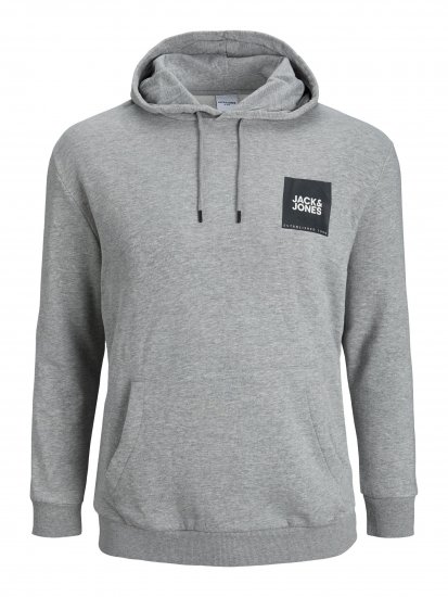 Jack & Jones JJLOCK SWEAT HOOD Grey - Sweaters & hoodies - Sweaters & Hoodies Grote Maten Heren