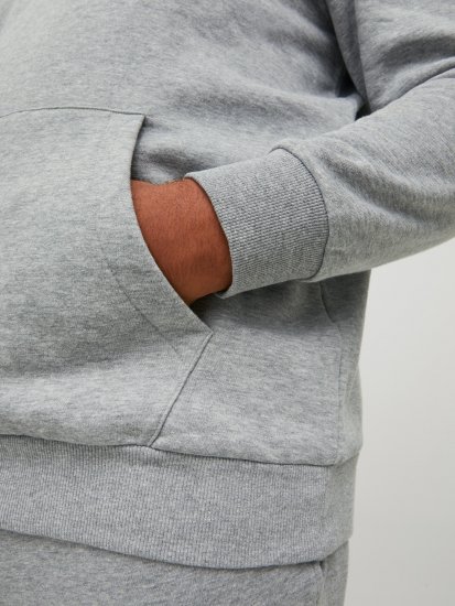 Jack & Jones JJLOCK SWEAT HOOD Grey - Sweaters & hoodies - Sweaters & Hoodies Grote Maten Heren