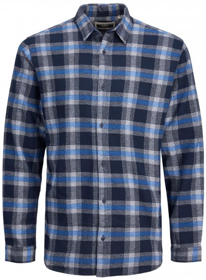 Jack & Jones JCOBERG SHIRT Blue - Hemden - Overhemden Grote Maten Heren