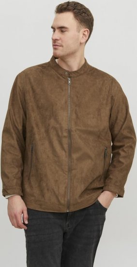 Jack & Jones Rocky Urban Rider Leather Jacket Brown - Jassen - Grote Maten Herenjassen