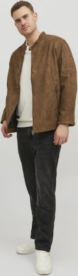 Jack & Jones Rocky Urban Rider Leather Jacket Brown - Jassen - Grote Maten Herenjassen