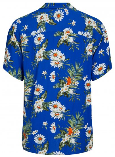 Jack & Jones JORLUKE FLORES Resort Shirt Nautical Blue - Hemden - Overhemden Grote Maten Heren