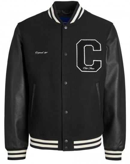 Jack & Jones JORCOLLEGE Bomber Jacket Black - Jassen - Grote Maten Herenjassen