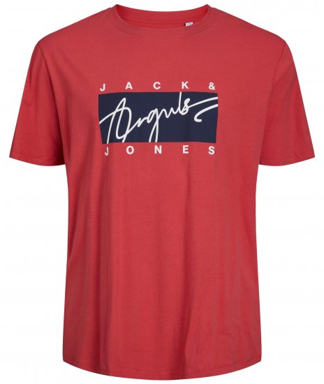 Jack & Jones JORJOSHUA T-shirt Red - T-shirts - Grote Maten T-shirts Heren