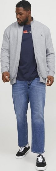 Jack & Jones PAULOS Turtleneck Zip Sweatshirt Light Grey Melange - Sweaters & hoodies - Sweaters & Hoodies Grote Maten Heren