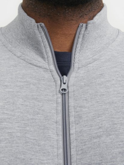Jack & Jones PAULOS Turtleneck Zip Sweatshirt Light Grey Melange - Sweaters & hoodies - Sweaters & Hoodies Grote Maten Heren