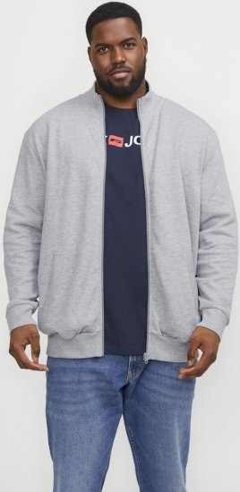 Jack & Jones PAULOS Turtleneck Zip Sweatshirt Light Grey Melange - Sweaters & hoodies - Sweaters & Hoodies Grote Maten Heren