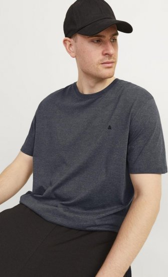 Jack & Jones PAULOS T-Shirt Dark Grey Melange - T-shirts - Grote Maten T-shirts Heren
