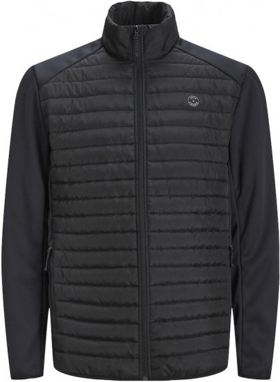 Jack & Jones MULTI SET-IN Sleeves Quilted Jacket With Collar Black - Jassen - Grote Maten Herenjassen