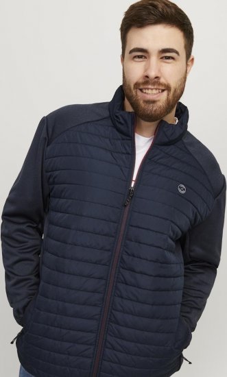 Jack & Jones MULTI SET-IN Sleeves Quilted Jacket With Collar Navy Blazer - Jassen - Grote Maten Herenjassen