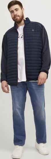 Jack & Jones MULTI SET-IN Sleeves Quilted Jacket With Collar Navy Blazer - Jassen - Grote Maten Herenjassen