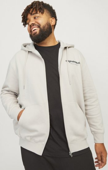 Jack & Jones ESTERBRO Zip Hoodie Light Grey - Sweaters & hoodies - Sweaters & Hoodies Grote Maten Heren