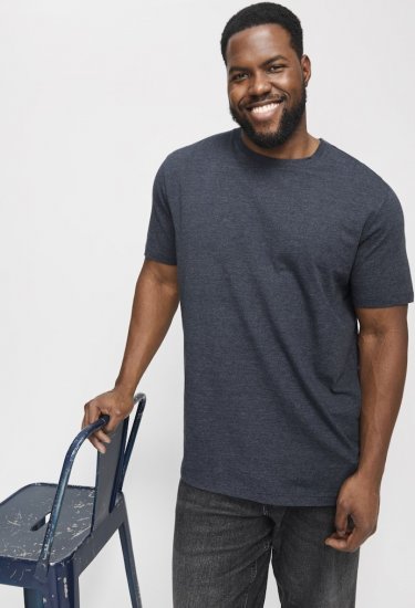 Jack & Jones ORGANIC T-Shirt Navy Blazer/Melange - T-shirts - Grote Maten T-shirts Heren