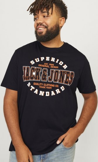 Jack & Jones LOGO O-Neck T-Shirt Black - T-shirts - Grote Maten T-shirts Heren