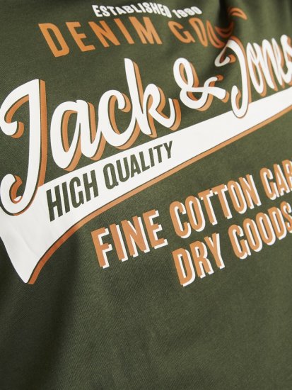 Jack & Jones JJELOGO O-Neck T-Shirt Kombu Green - T-shirts - Grote Maten T-shirts Heren