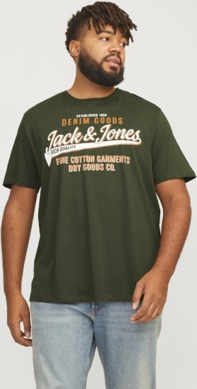 Jack & Jones JJELOGO O-Neck T-Shirt Kombu Green - T-shirts - Grote Maten T-shirts Heren