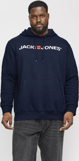 Jack & Jones CORP OLD LOGO REG FIT Hoodie Navy Blazer - Sweaters & hoodies - Sweaters & Hoodies Grote Maten Heren