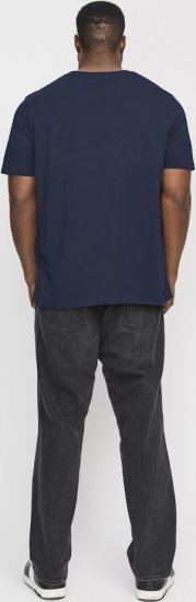 Jack & Jones LOGO O-Neck T-Shirt Dark Blue - T-shirts - Grote Maten T-shirts Heren