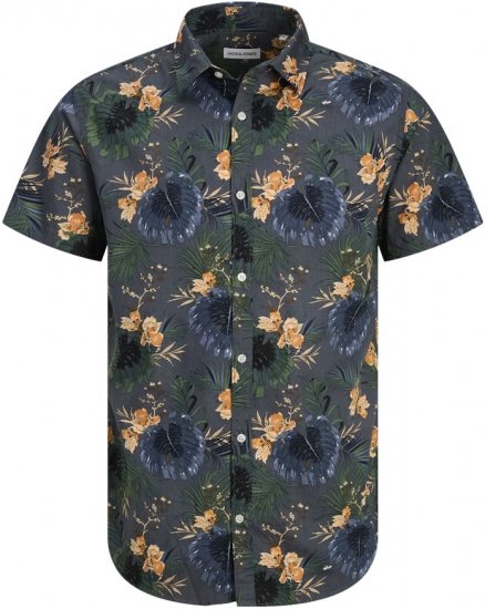 Jack & Jones Hawaii AOP Shirt Grey - Hemden - Overhemden Grote Maten Heren