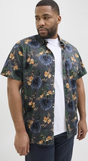 Jack & Jones Hawaii AOP Shirt Grey - Hemden - Overhemden Grote Maten Heren