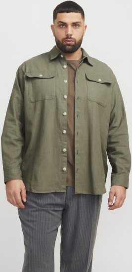 Jack & Jones Raymond Spring Long Sleeve Overshirt Green - Hemden - Overhemden Grote Maten Heren