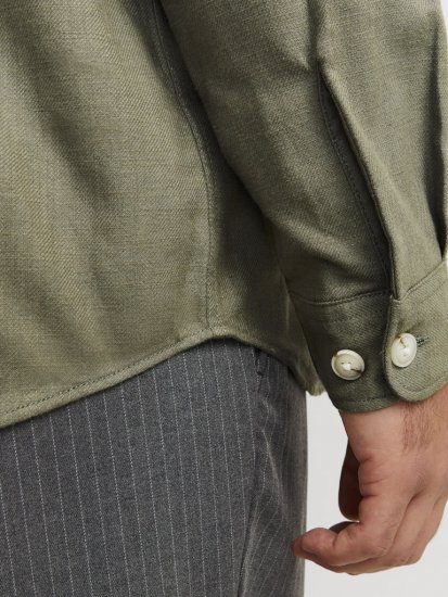 Jack & Jones Raymond Spring Long Sleeve Overshirt Green - Hemden - Overhemden Grote Maten Heren