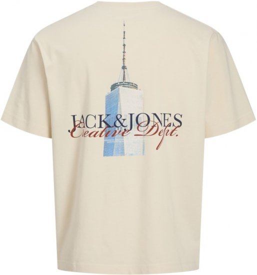 Jack & Jones Boston Photo Crew Neck T-Shirt Antique White - T-shirts - Grote Maten T-shirts Heren