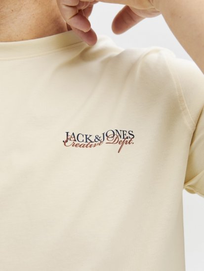 Jack & Jones Boston Photo Crew Neck T-Shirt Antique White - T-shirts - Grote Maten T-shirts Heren