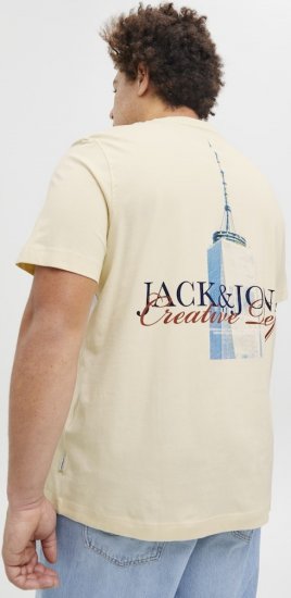Jack & Jones Boston Photo Crew Neck T-Shirt Antique White - T-shirts - Grote Maten T-shirts Heren