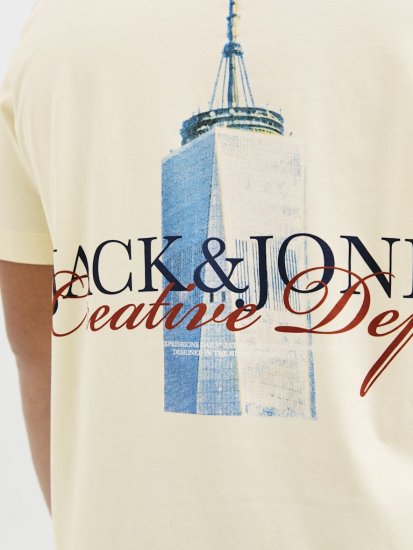 Jack & Jones Boston Photo Crew Neck T-Shirt Antique White - T-shirts - Grote Maten T-shirts Heren