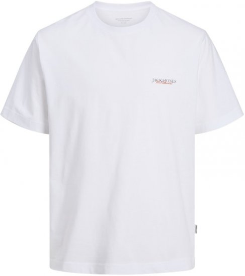 Jack & Jones Boston Photo Crew Neck T-Shirt Bright White - T-shirts - Grote Maten T-shirts Heren