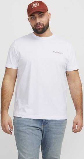 Jack & Jones Boston Photo Crew Neck T-Shirt Bright White - T-shirts - Grote Maten T-shirts Heren