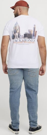 Jack & Jones Boston Photo Crew Neck T-Shirt Bright White - T-shirts - Grote Maten T-shirts Heren