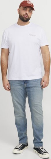 Jack & Jones Boston Photo Crew Neck T-Shirt Bright White - T-shirts - Grote Maten T-shirts Heren