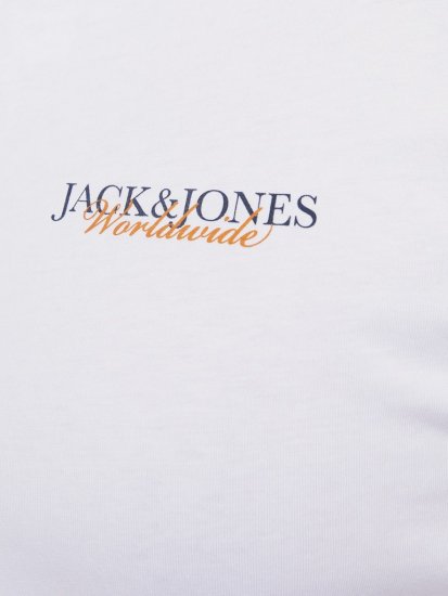 Jack & Jones Boston Photo Crew Neck T-Shirt Bright White - T-shirts - Grote Maten T-shirts Heren