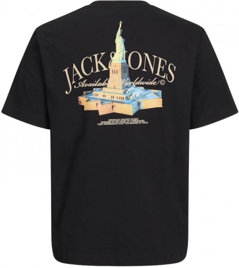 Jack & Jones Boston Photo Crew Neck T-Shirt Black - T-shirts - Grote Maten T-shirts Heren