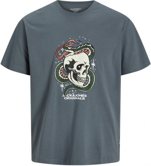 Jack & Jones Anatomy Skull Crew Neck T-Shirt Grey - T-shirts - Grote Maten T-shirts Heren