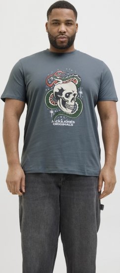 Jack & Jones Anatomy Skull Crew Neck T-Shirt Grey - T-shirts - Grote Maten T-shirts Heren