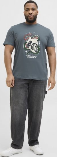 Jack & Jones Anatomy Skull Crew Neck T-Shirt Grey - T-shirts - Grote Maten T-shirts Heren